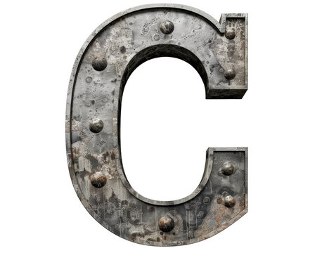 Metallic Vintage Letter 'C'