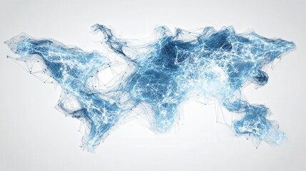 digital art style global network connection visualization isolated on white background