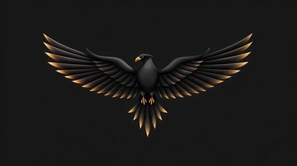 Obraz premium Elegant bird icon, Refined and regal bird motif with gilded accents and polished feathers