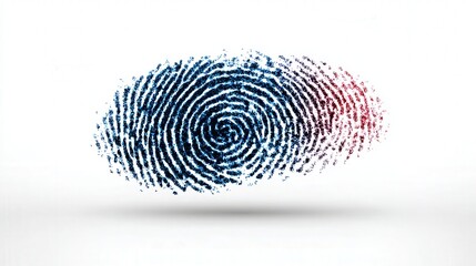 Digital fingerprint security icon isolated on white background