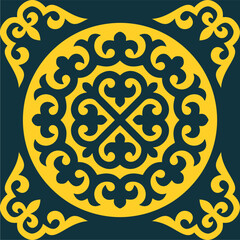 Ethnic patterns. Traditions of nomads, Kazakh steppes, Asian Mongolian Caucasus