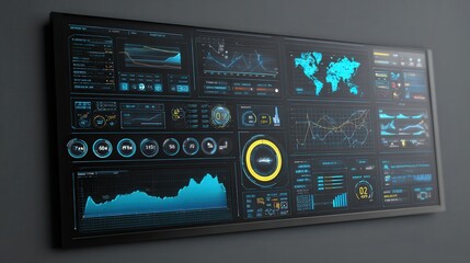 digital future interface dashboard isolated on white background