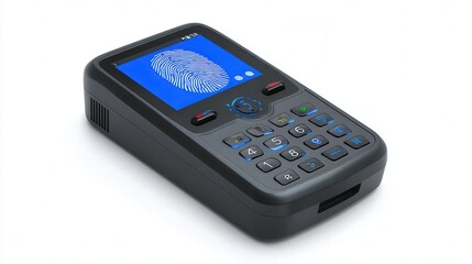 digital security fingerprint scanner device isolated on white background