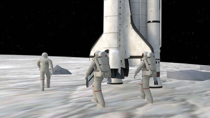 landing of the spacecraft on the surface of the moon © Masihullah