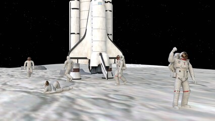 landing of the spacecraft on the surface of the moon © Masihullah