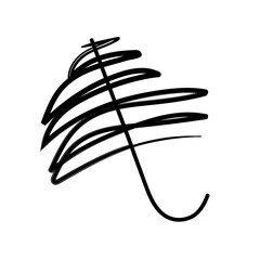 Umbrella hand-drawn line art. Vector illustration