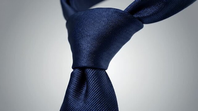 Neckwear knotted fabric detail against soft gradient background