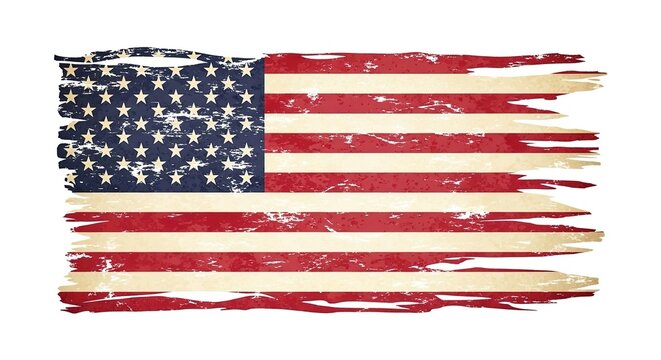 Vibrant distressed American flag with grunge texture