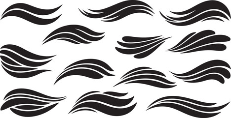 Fototapeta premium Black and White Abstract Swirling Patterns Isolated on Background