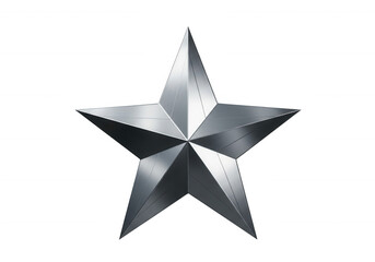 Obraz premium Shiny silver star metallic isolated on a transparent background