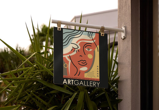 Mockup from real photo of Blade sign storefront in St. Petersburg, Pinellas County, Florida, United States.
