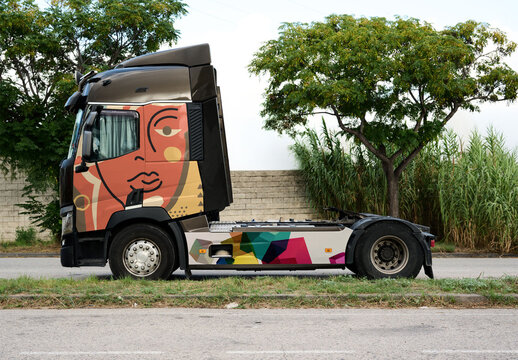 Mockup of Real photo from Trailer cab