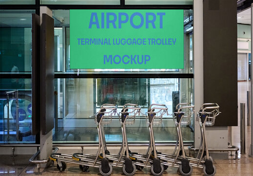 Mockup from real photo of info panel at Trolleys space at Airport 