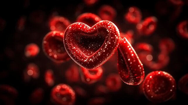 Video of red blood cells in shape of hearts - love in our veins