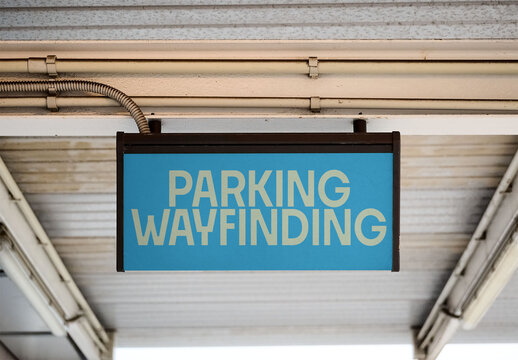 Mockup from real photo of parking info panel