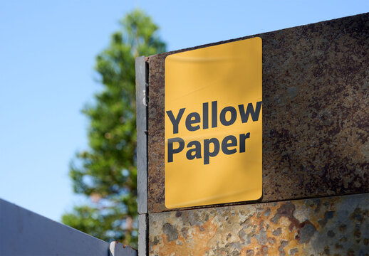 Mockup from real photo of Blank Sign on a Wall