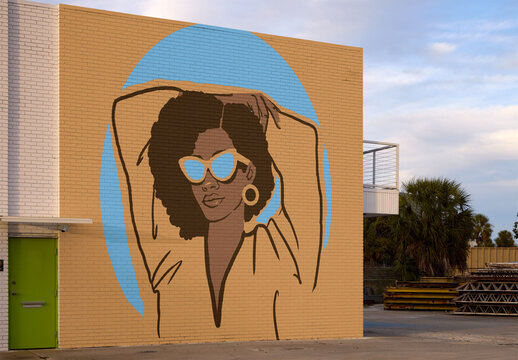 Mockup of Real photo from building wallscape in St. Petersburg, Pinellas County, Florida, United States