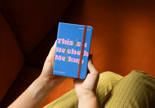 Mockup from real photo of Notebook Cover in Hands