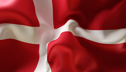 Flag of Denmark. Close-Up