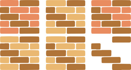 Rustic brick wall pattern in warm earthy tones with rounded edges texture background