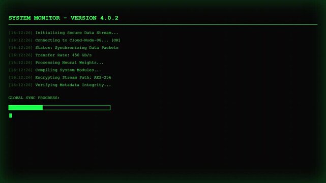 Futuristic green web design template with digital lines and glowing technology elements on a dark background