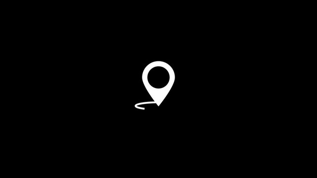 Map pin for location marking and place identification. Location icon for navigation, destination focus, and position reference. Simple geographic marker for maps, routes, and location context.