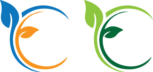 Fototapeta premium Circular Leaf Letter C Logo for Organic Business Identity Design