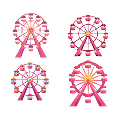 Carnival ferris wheel ride vector icon with vibrant gradient colors