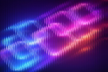 Obraz premium Vibrant multicolored abstract light wave pattern with blue purple pink and orange hues on transparent background