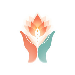 Hands cradling a lotus flower symbolizing growth and harmony