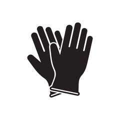 Fototapeta premium Medical Gloves Pair Black Vector Icon Hygiene Protection