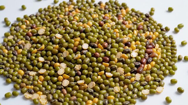 Pile of Mung Beans on White Surface