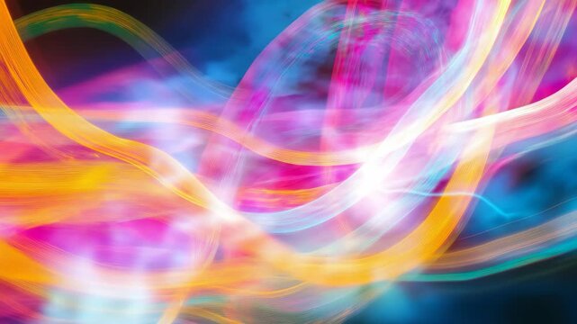 Vibrant abstract trails of color flow gracefully across the frame creating a dynamic visual experience, Abstract Trails Flow Across Frame