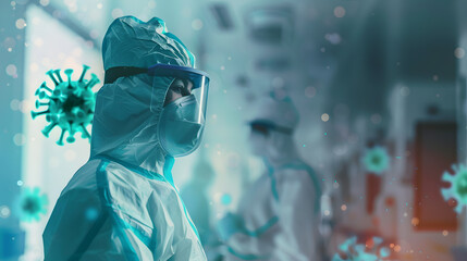 Frontline Healthcare Workers in PPE During Viral Outbreak