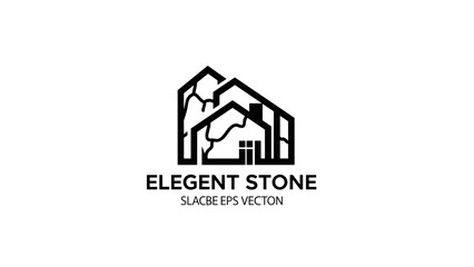 Fototapeta premium Elegant Stone House Logo Design for Construction and Real Estate Business