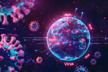 Global Spread of Nipah Virus with Digital Network Connections