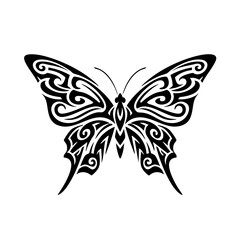 Intricate Tribal Style Butterfly Detailed Decorative Insect Illustration