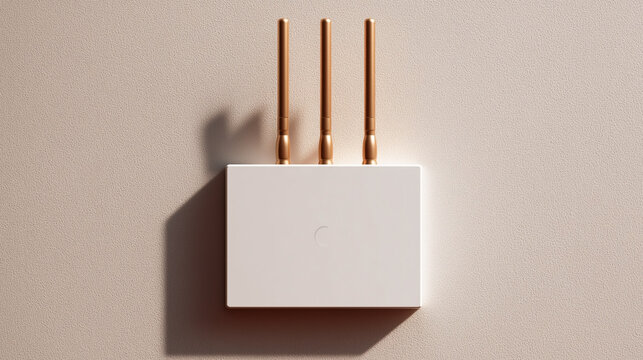 A white box with three brown sticks sticking out of it