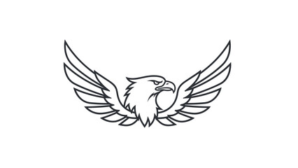 Obraz premium Majestic Eagle Head and Wings Outline Icon