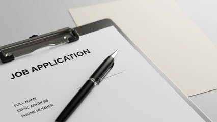 Job Application Process, Human Resource Hiring, Office Setting, Document, Professional Environment, Close-Up Viewpoint