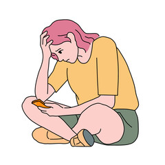 woman feeling upset and worries 