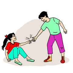 boy and girl playing