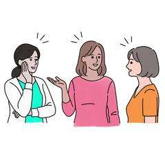 man and woman with speech bubbles