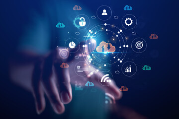 cloud technology concept Global network of metaverse systems exchange of information global business Megatrends on the Internet for Telecommunication