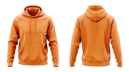Orange hoodie on white background