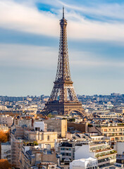 Naklejka premium Eiffel tower at sunset, Paris, France