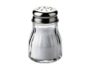 Metal-lidded salt shaker, cut out