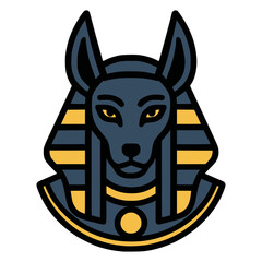 Ancient Anubis: A stylized illustration of Anubis, the ancient Egyptian god, featuring iconic details like a jackal head and pharaoh attire, exudes the mystique of an ancient civilization.