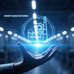 Fototapeta premium Smart manufacturing concept, industrial technology, futuristic automation, innovation in industry