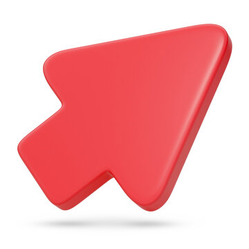 Computer mouse cursor in three dimensions isolated on white background. 3D illustration.